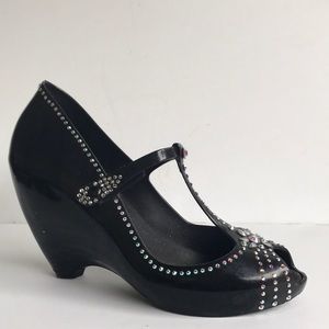 Melissa Couture x James Marky Swarovski crystal wedge heels